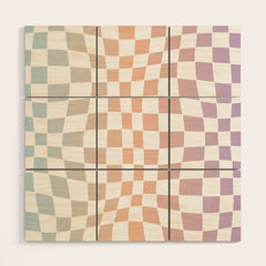2014 gradient checked warp Wood Wall Art