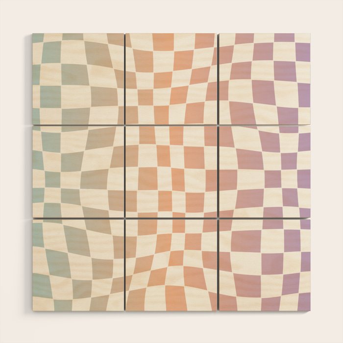 2014 gradient checked warp Wood Wall Art