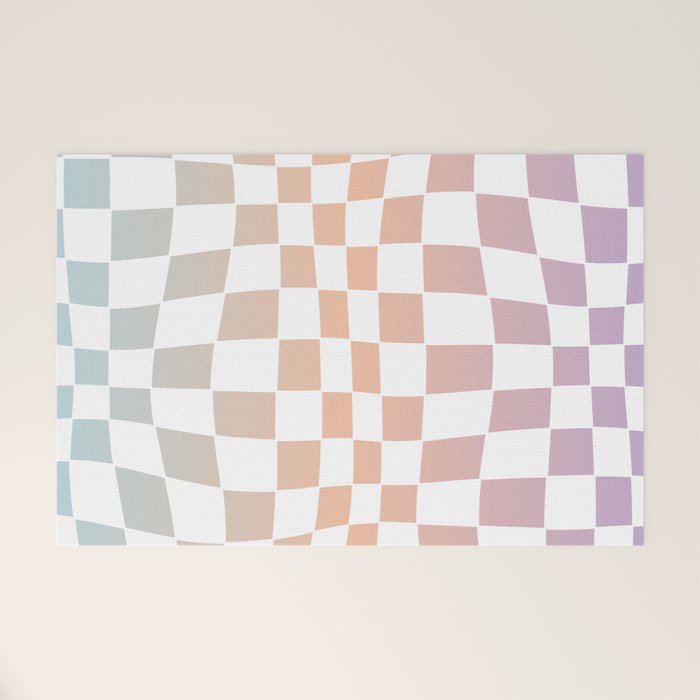 2014 gradient checked warp Welcome Mat