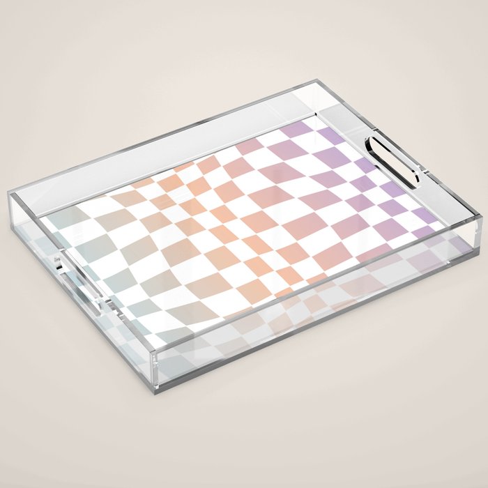 2014 gradient checked warp Acrylic Tray
