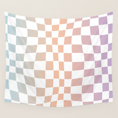 2014 gradient checked warp Wall Tapestry