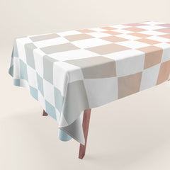 2014 gradient checked warp Tablecloth