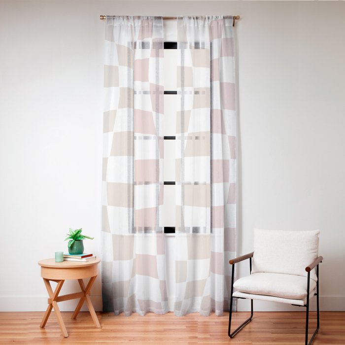 2014 gradient checked warp Window Curtain