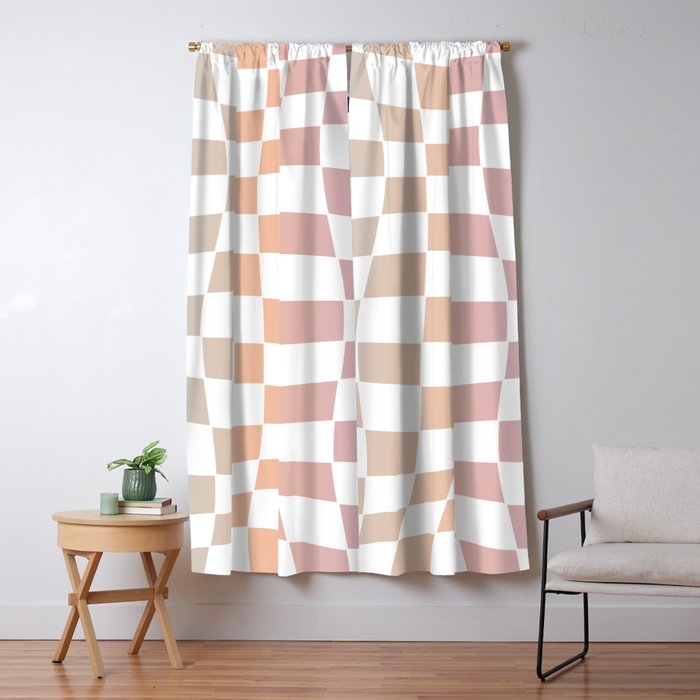 2014 gradient checked warp Window Curtain