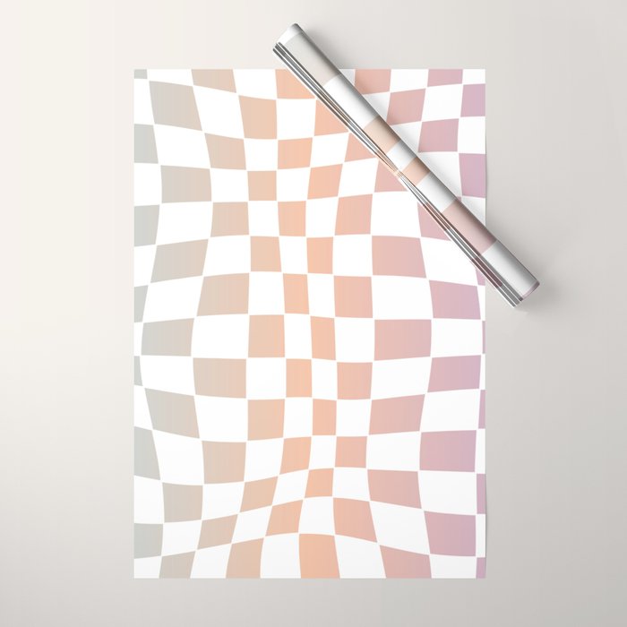 2014 gradient checked warp Wrapping Paper