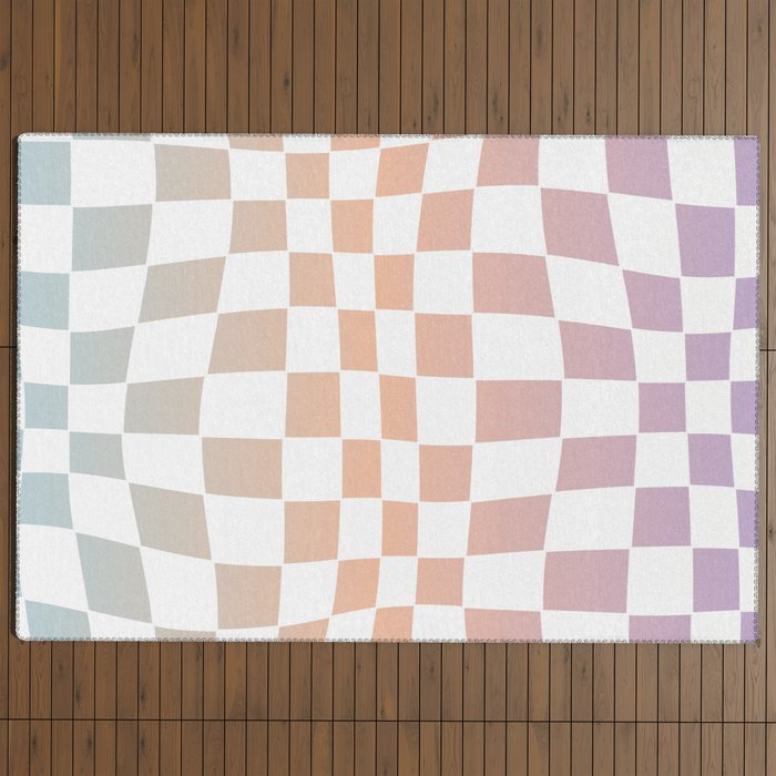 2014 gradient checked warp Outdoor Rug