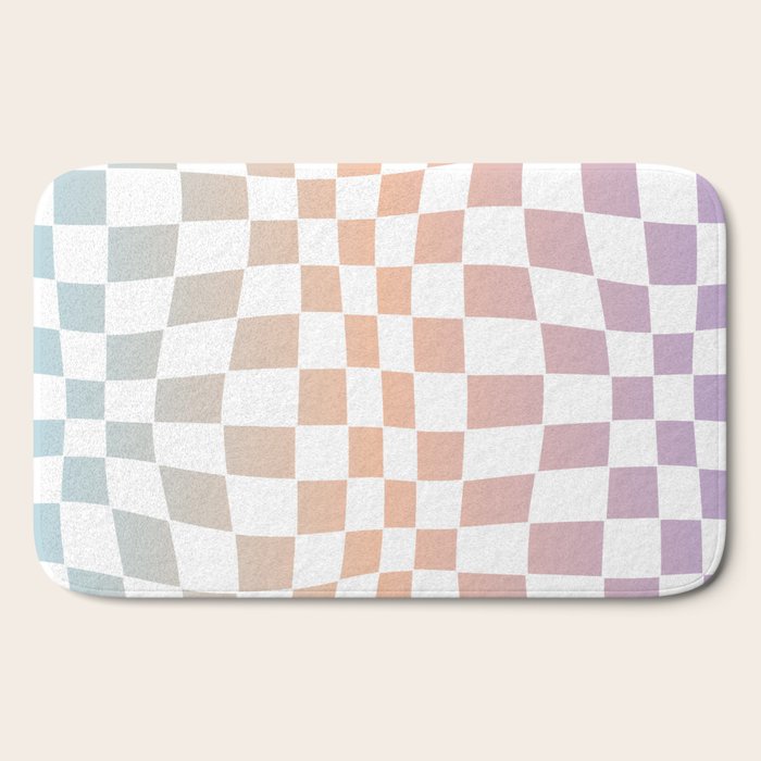 2014 gradient checked warp Bath Mat