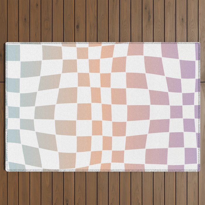 2014 gradient checked warp Outdoor Rug