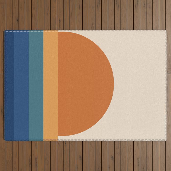 70's Retro Sunset Outdoor Rug