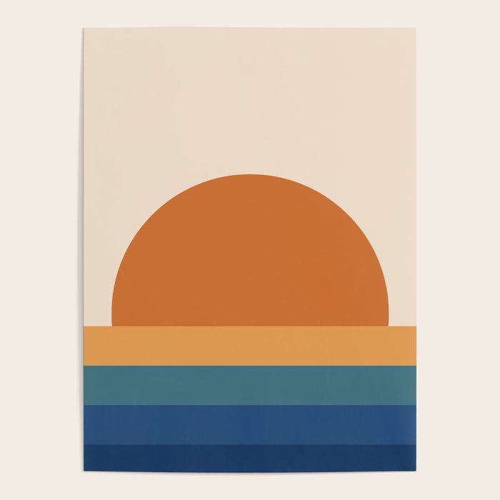 70's Retro Sunset Poster
