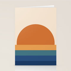 70's Retro Sunset Stationery Card