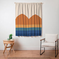 70's Retro Sunset Window Curtain