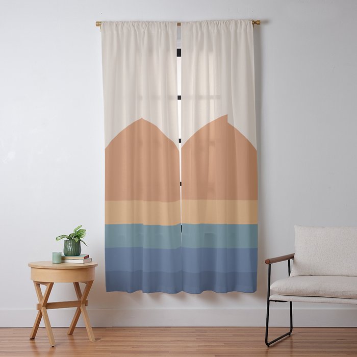 70's Retro Sunset Window Curtain