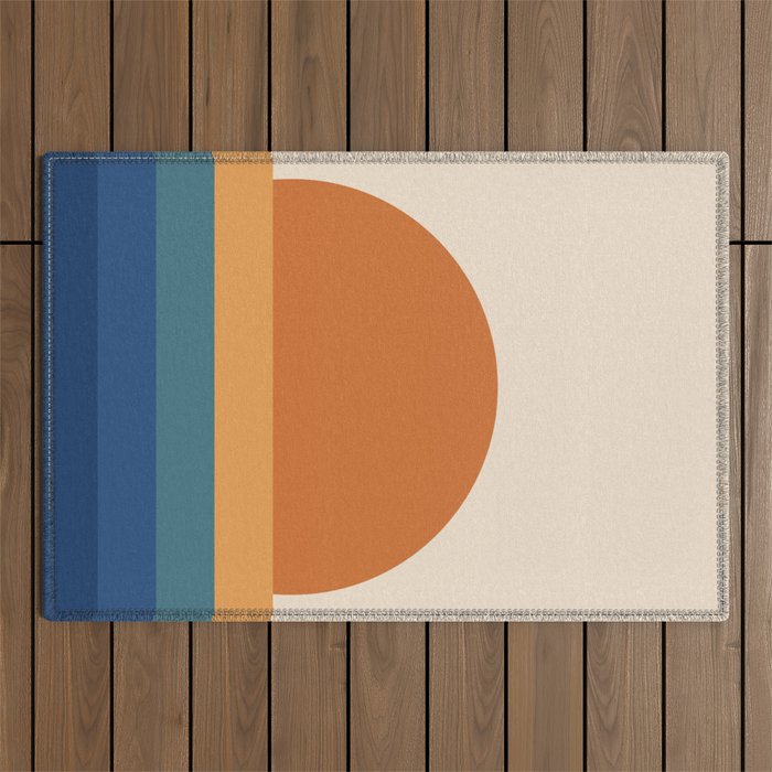 70's Retro Sunset Outdoor Rug
