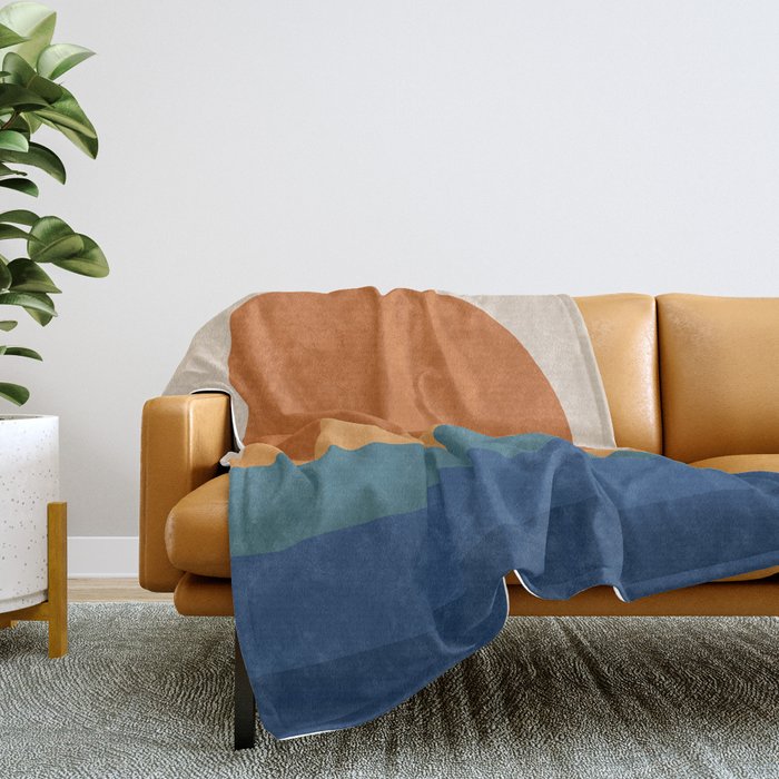 70's Retro Sunset Throw Blanket