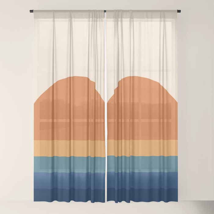70's Retro Sunset Window Curtain