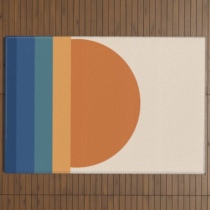 70's Retro Sunset Outdoor Rug