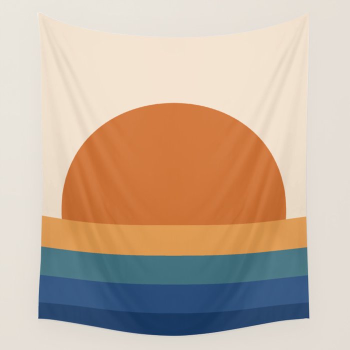 70's Retro Sunset Wall Tapestry