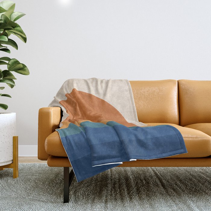 70's Retro Sunset Throw Blanket