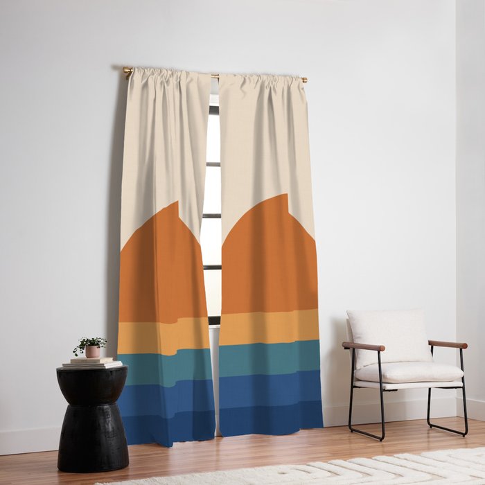 70's Retro Sunset Window Curtain