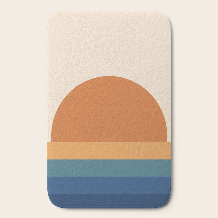 70's Retro Sunset Bath Mat