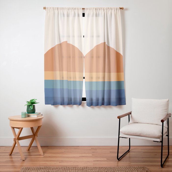 70's Retro Sunset Window Curtain