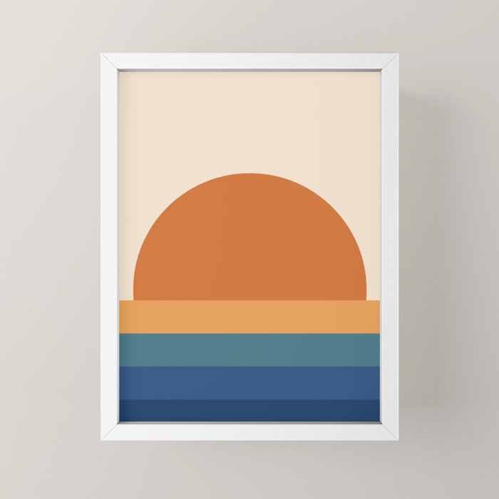 70's Retro Sunset Mini Art Print