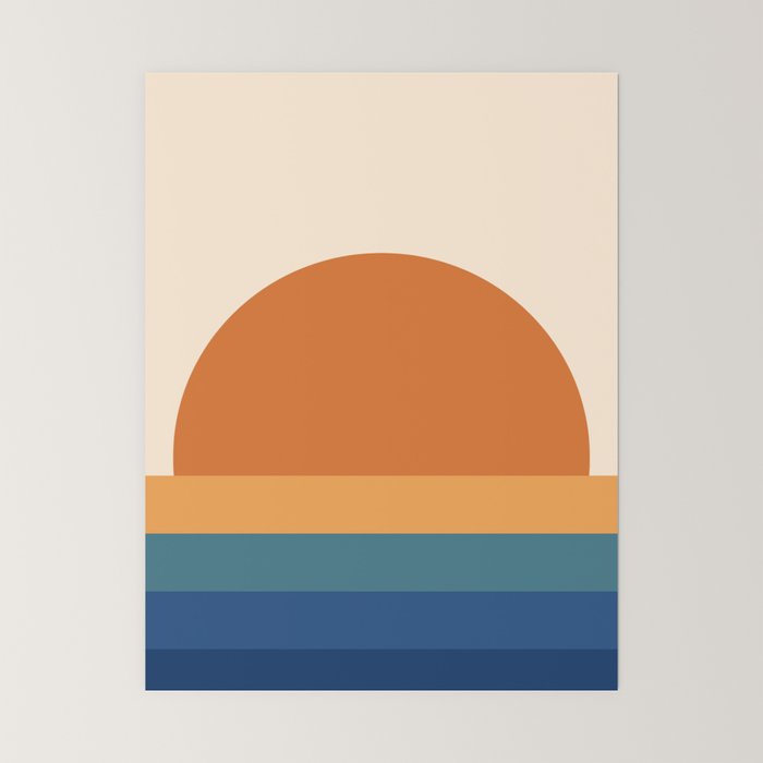 70's Retro Sunset Mini Art Print