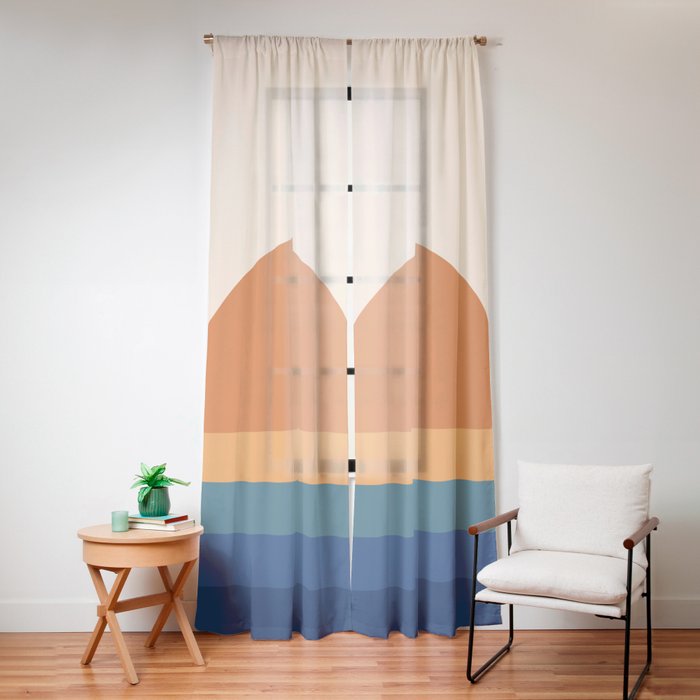 70's Retro Sunset Window Curtain