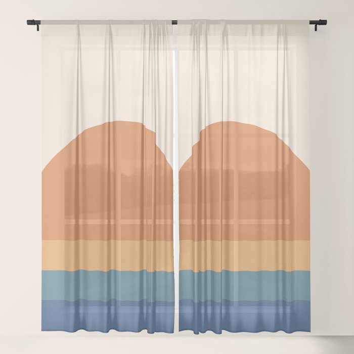 70's Retro Sunset Window Curtain