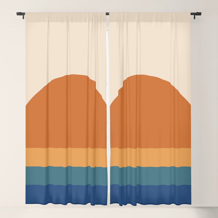 70's Retro Sunset Window Curtain