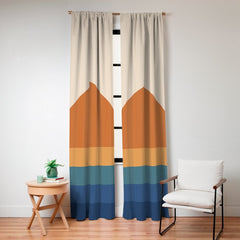 70's Retro Sunset Window Curtain