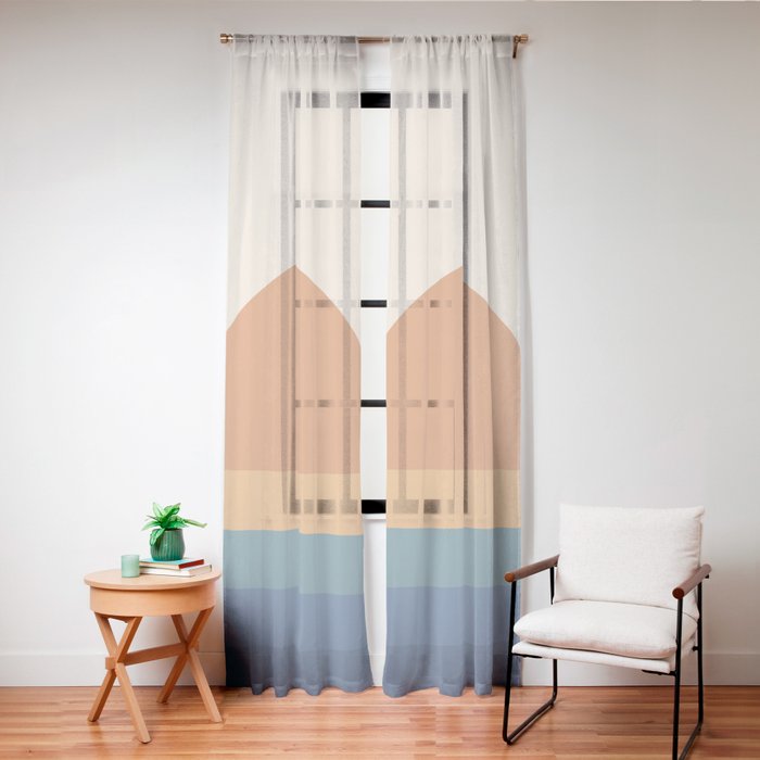 70's Retro Sunset Window Curtain