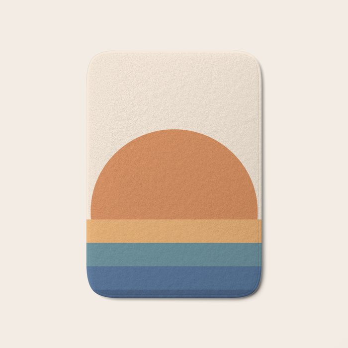 70's Retro Sunset Bath Mat