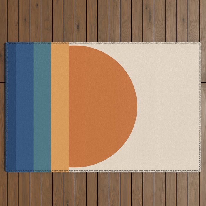 70's Retro Sunset Outdoor Rug