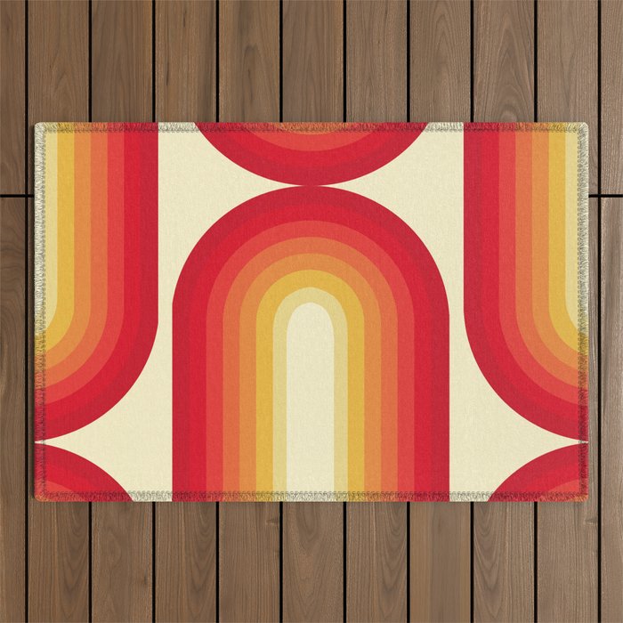 70s Retro Sun Outdoor Rug