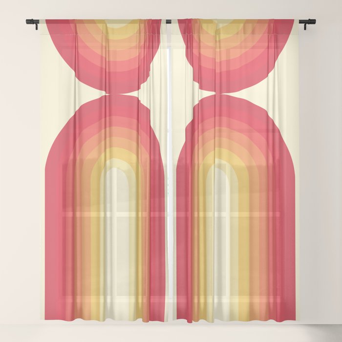 70s Retro Sun Window Curtain