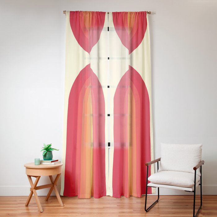 70s Retro Sun Window Curtain