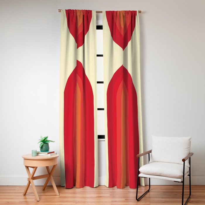 70s Retro Sun Window Curtain