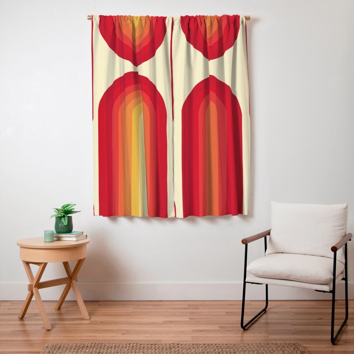 70s Retro Sun Window Curtain
