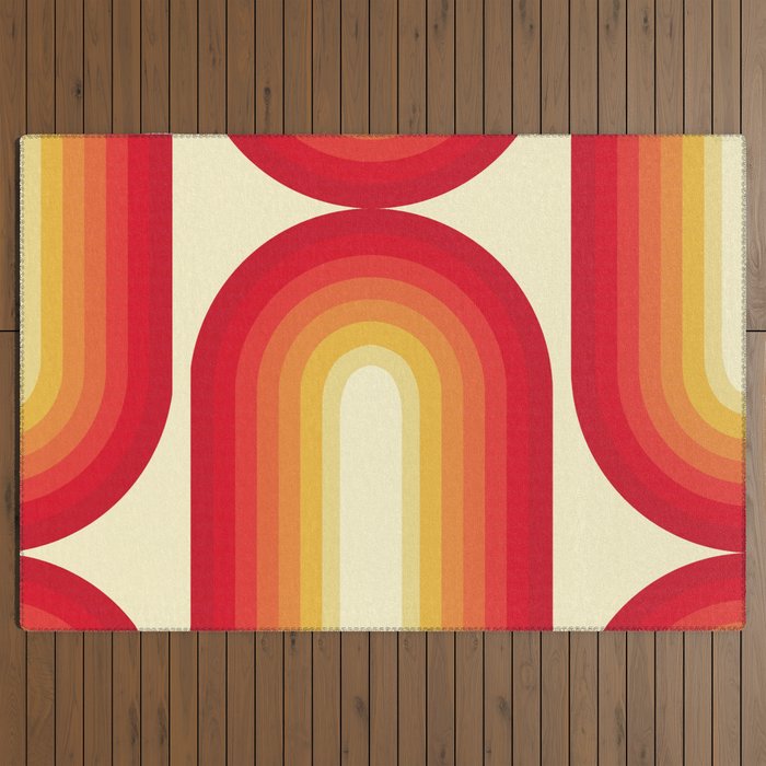 70s Retro Sun Outdoor Rug