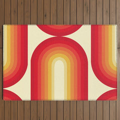 70s Retro Sun Outdoor Rug