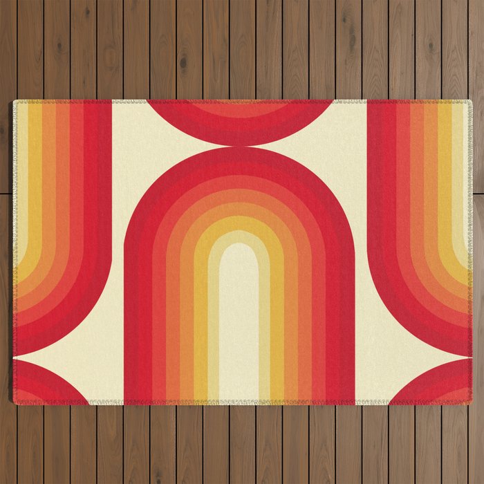 70s Retro Sun Outdoor Rug