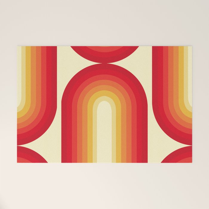 70s Retro Sun Welcome Mat