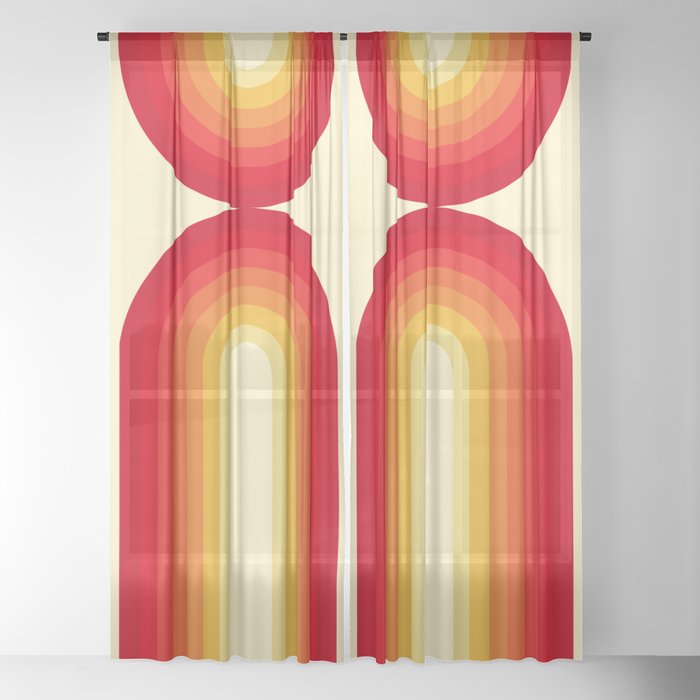 70s Retro Sun Window Curtain