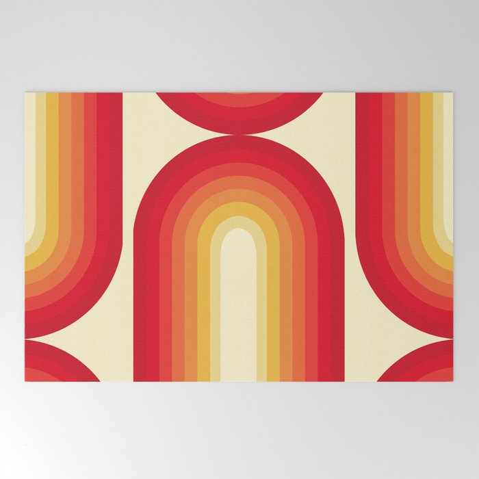 70s Retro Sun Welcome Mat