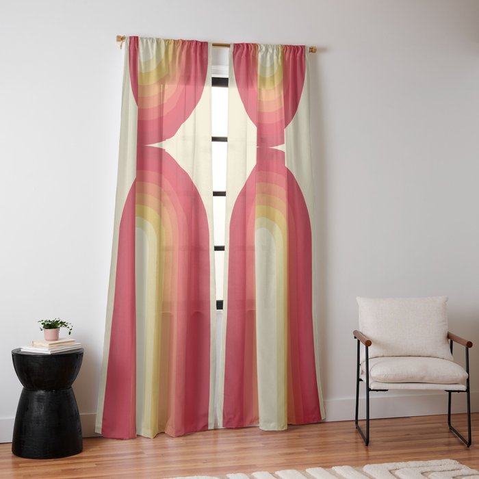 70s Retro Sun Window Curtain