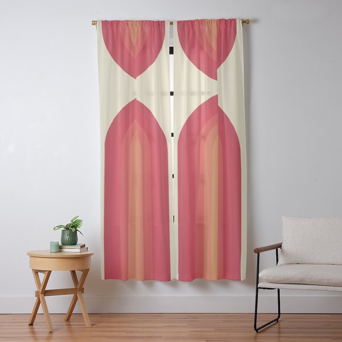 70s Retro Sun Window Curtain
