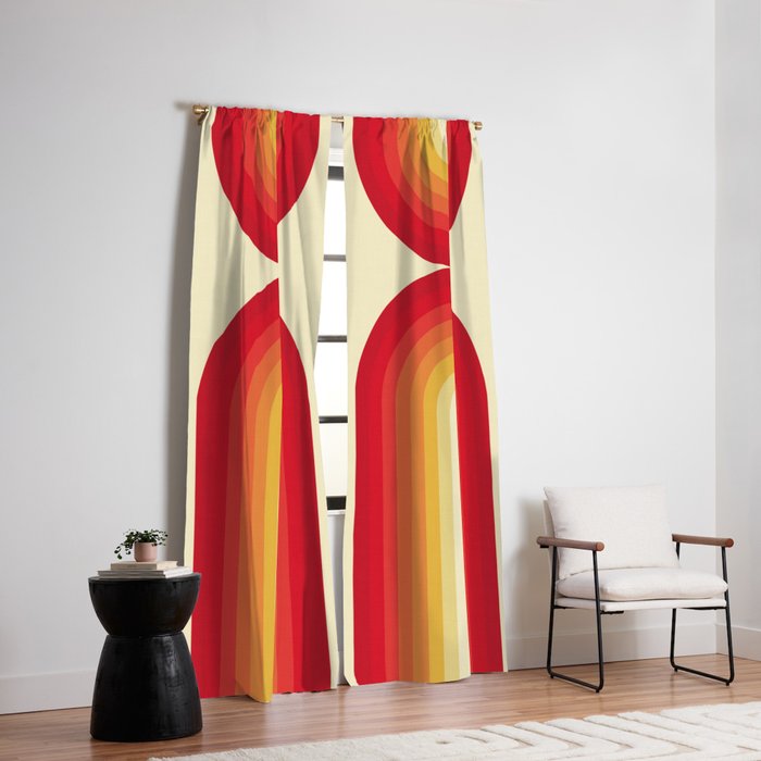 70s Retro Sun Window Curtain