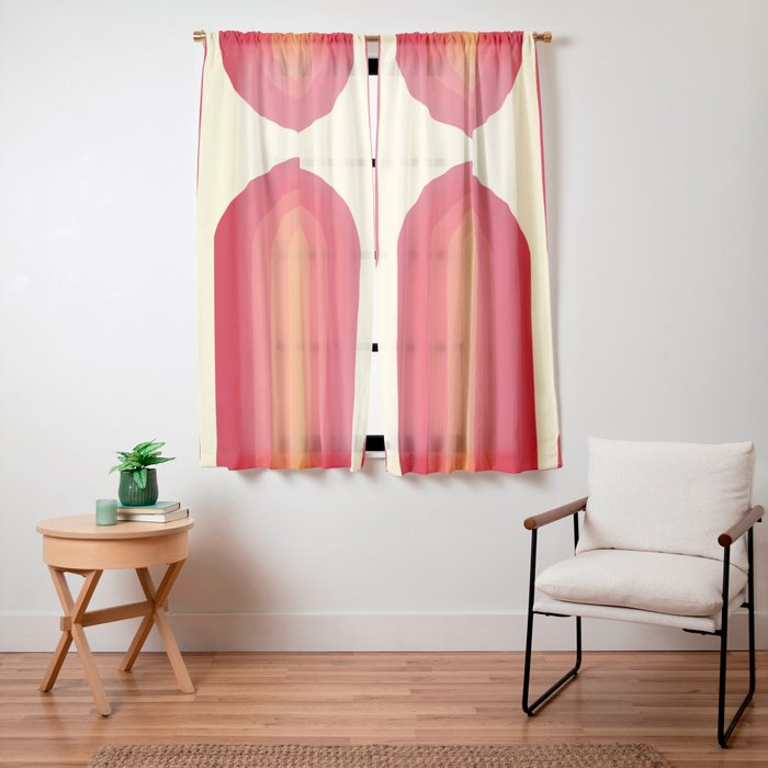 70s Retro Sun Window Curtain